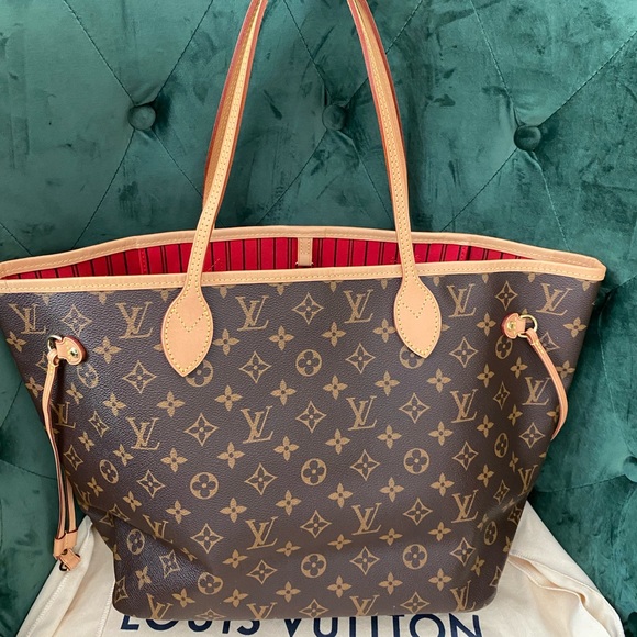 Louis Vuitton Handbags - Authentic Louis Vuitton NEW neverfull MM monogram red cherry interior